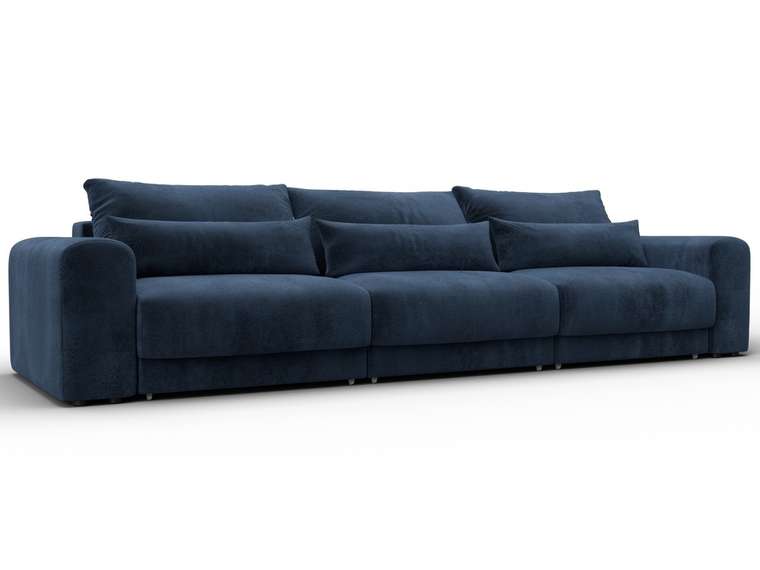 Диван-кровать Лига-056 Лонг темно-синего цвета
