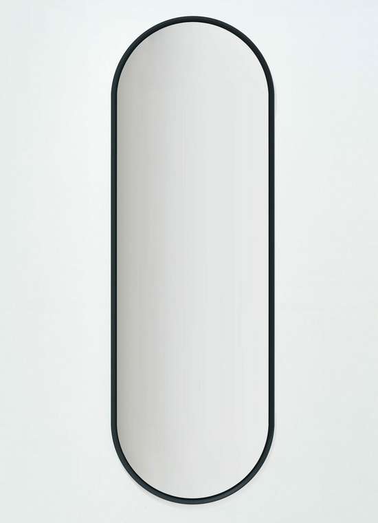 Настенное овальное зеркало в полный рост Special B 50х150 в раме черного цвета