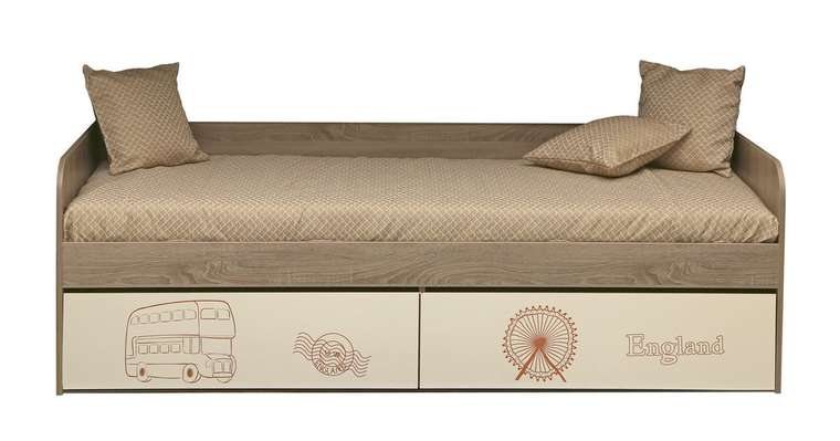 Кровать Бритиш 80х200 бежево-коричневого цвета