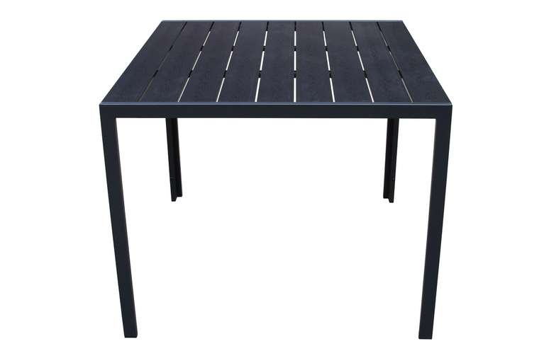 Стол квадратный из алюминия и полимера черного цвета