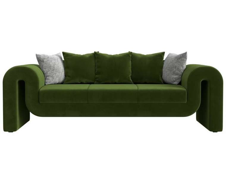 Прямой диван Волна зеленого цвета
