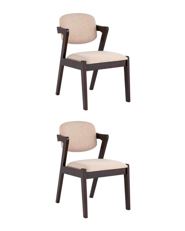 Набор из двух стульев Viva бежево-коричневого цвета