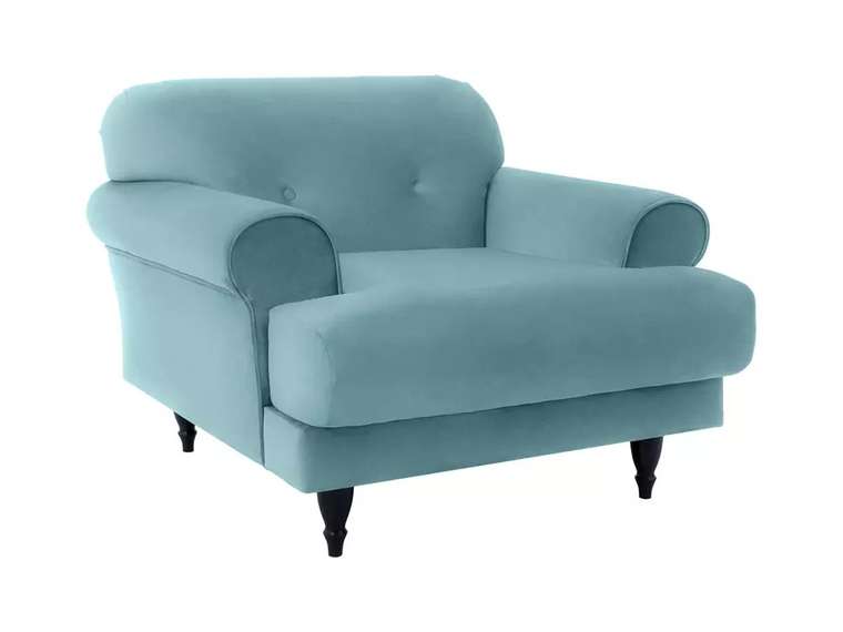 Кресло Italia голубого цвета с черными ножками