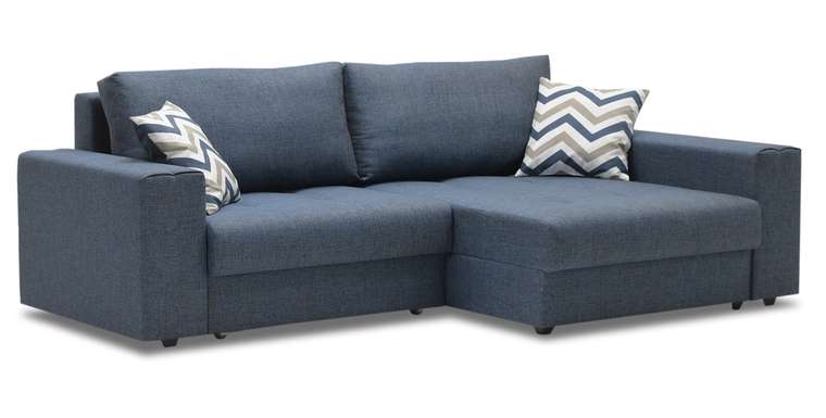 Угловой диван-кровать Джерси синего цвета