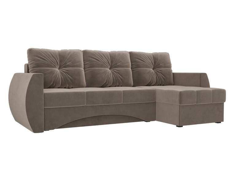 Угловой диван-кровать Сатурн коричневого цвета правый угол