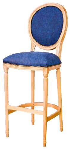 Барный стул с овальной спинкой Медальон синего цвета