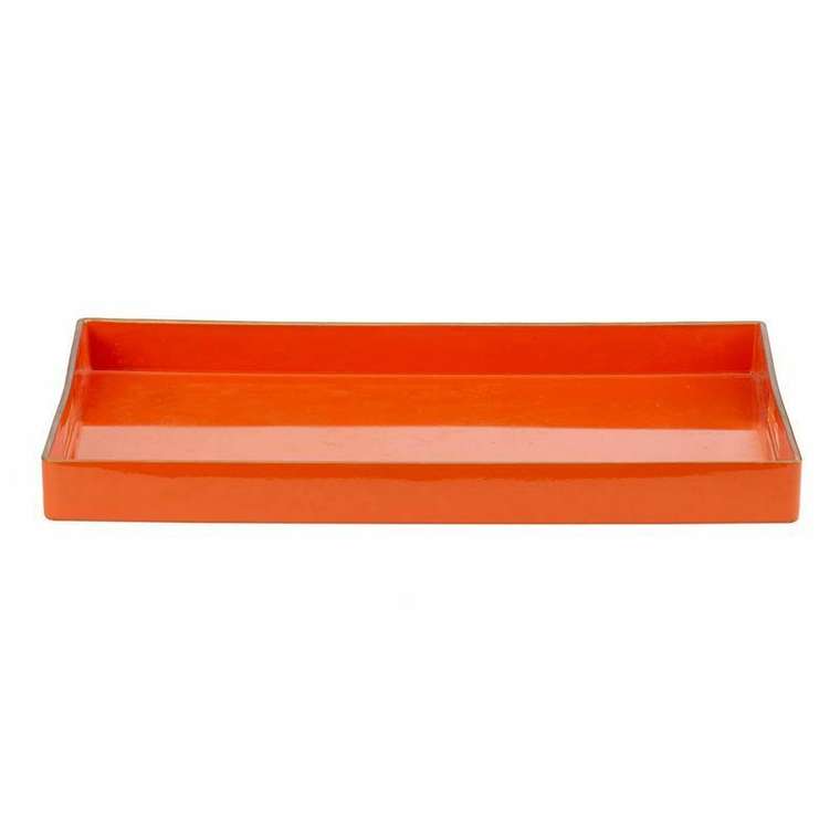 Поднос 26х40 из пластика оранжевого цвета