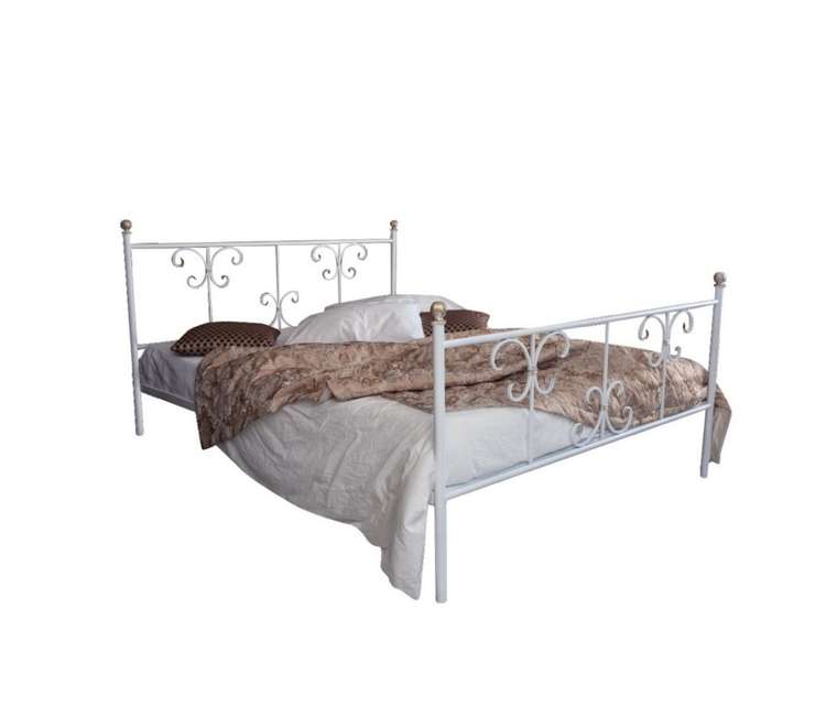 Кованая кровать Симона 140х200 белого цвета