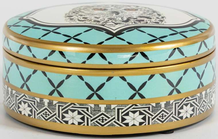 Шкатулка из фарфора бирюзового цвета