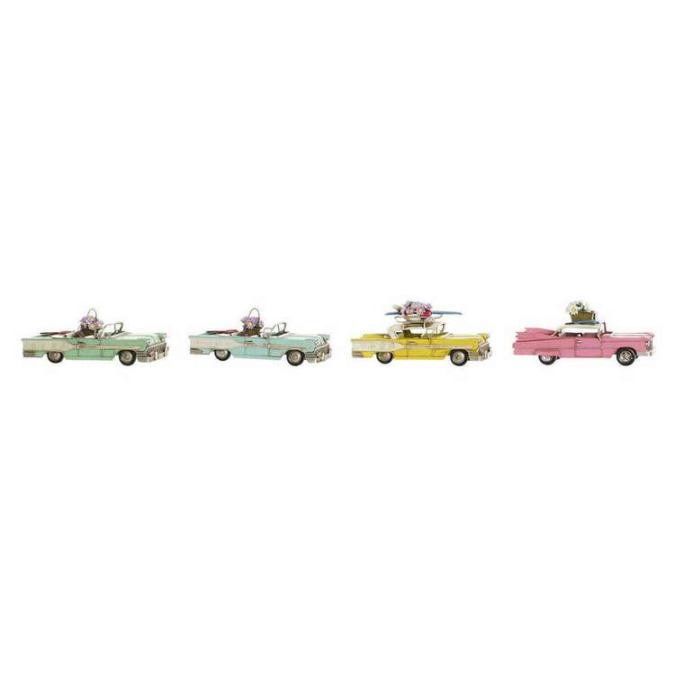 Декоративная фигура Жёлтый Синий Зеленый Розовый Автомобиль Vintage 25,8 x 10,5 x 9,5 cm (4 штук) (4 Предметы)