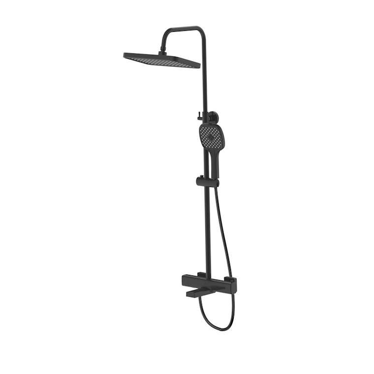 Душевая система с термостатом Esko Black STT3054Black, черный