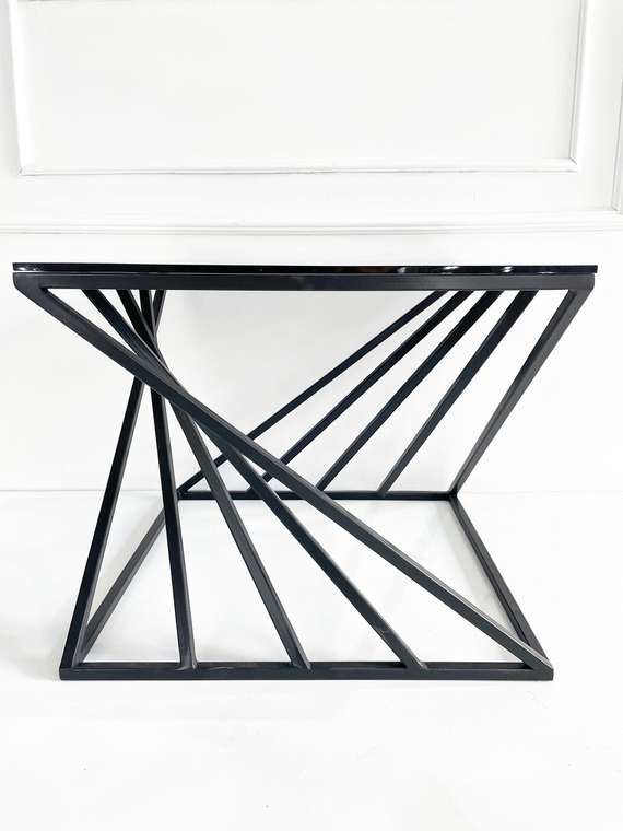 Журнальный столик "Adele" черный с тонированным стеклом (450х550х550)