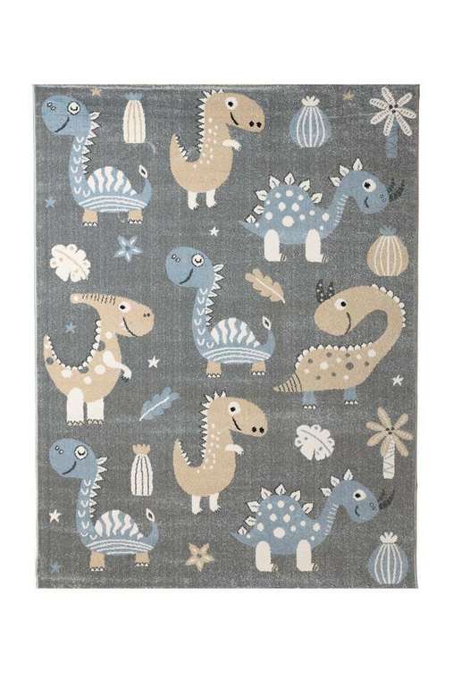 Ковер детский Kids Dragons 160х230 серо-голубого цвета