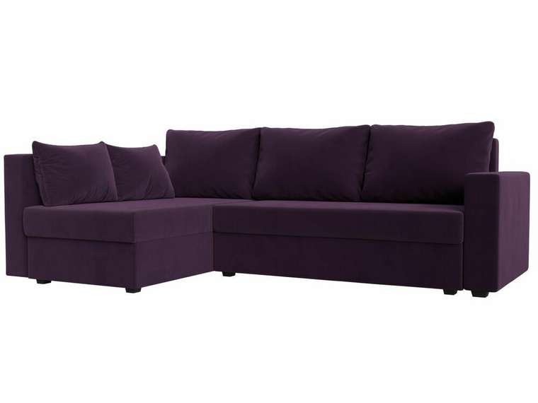 Угловой диван-кровать Мансберг фиолетового цвета левый угол