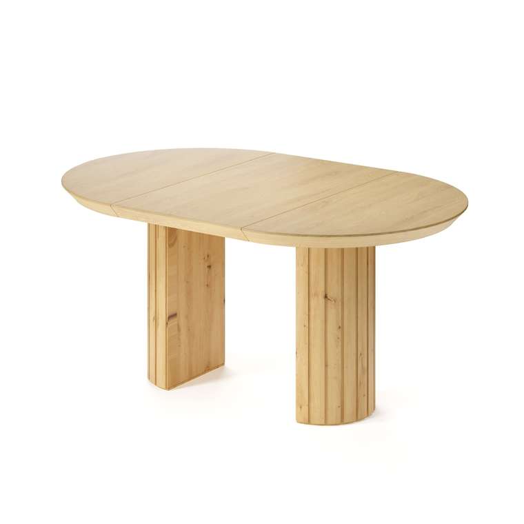 Обеденный стол раздвижной Саиф бежевого цвета из массива