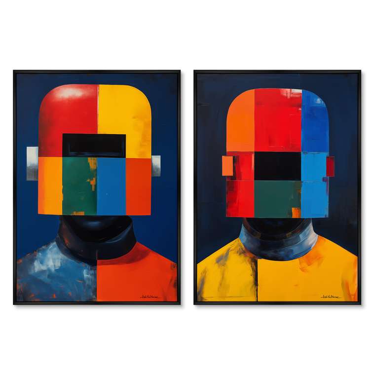 Набор из двух репродукций картин Vibe collection, Modernist Divers, 2024г.