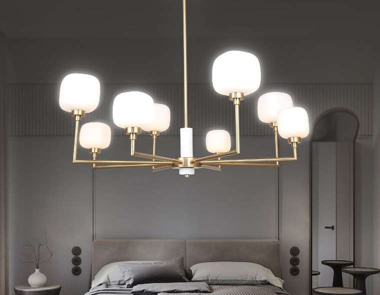 Люстра на штанге Heigh Light LH53017 (стекло, цвет белый)