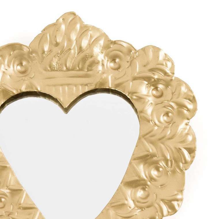 Настенное украшение из латуни в виде зеркала Strakaza золотого цвета