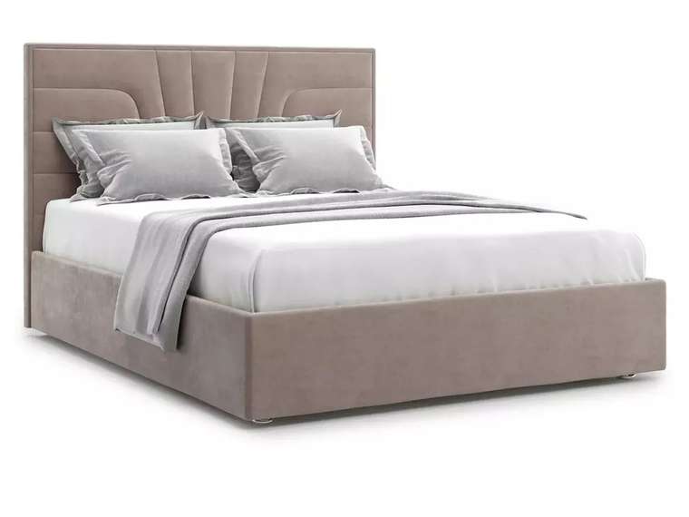 Кровать Premium Milana 140х200 коричнево-бежевого цвета с подъемным механизмом