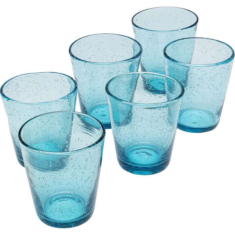 Набор из шести стакан Bubbles синего цвета