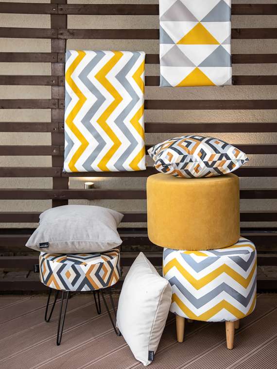 Декоративная подушка Escada ochre оранжево-синего цвета