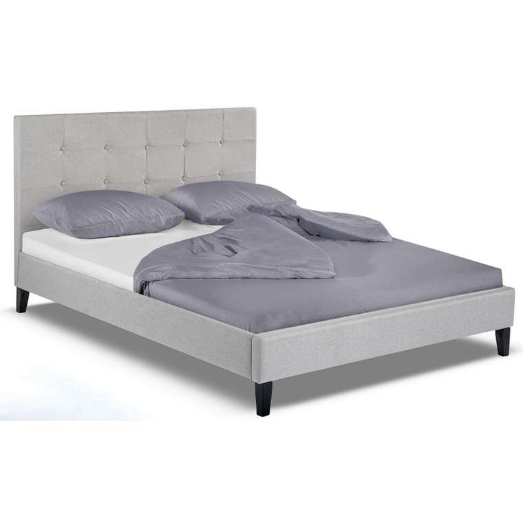 Кровать двуспальная Violet 160х200 светло-серого цвета
