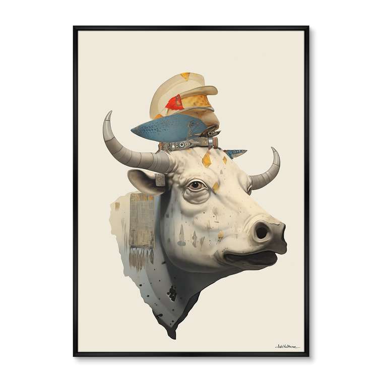 Репродукция картины Cow dreams, No 1, 2024г.