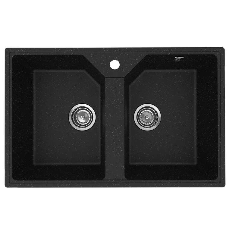 Кухонная мойка прямоугольная Practik PR-M-770-004 77х49 см черного цвета