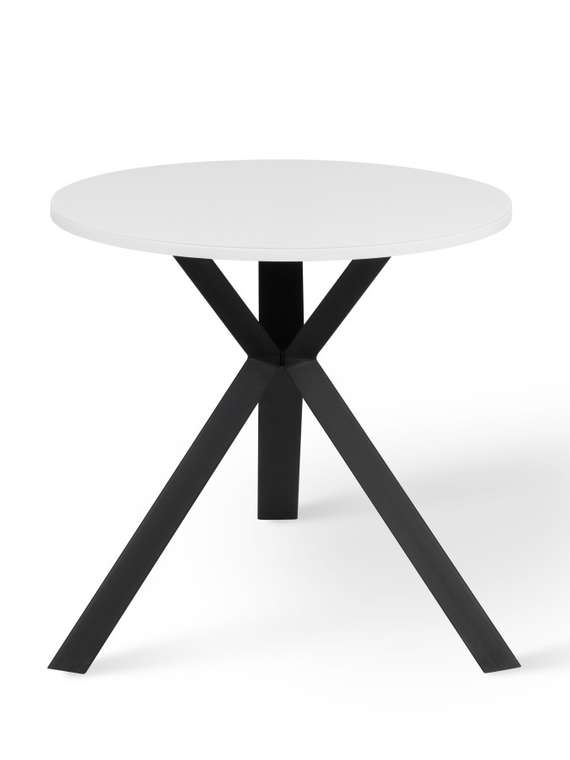Стол обеденный Rumo Plano D80 бело-черного цвета