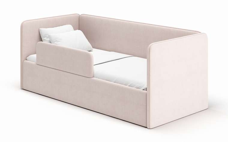 Кровать-диван Leonardo 70х160 розового цвета с подъёмным механизмом и бортиком