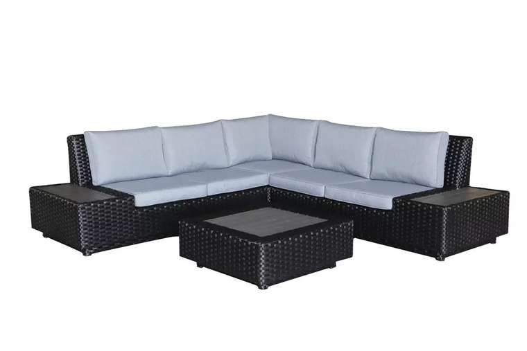 Угловой комплект мебели Палермо черного цвета 