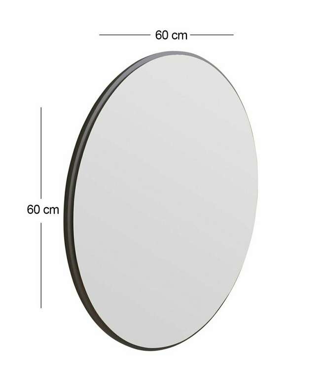 Настенное зеркало Decor 60 в раме черного цвета