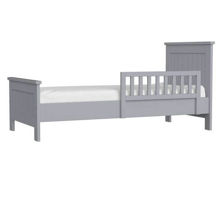 Кровать подростковая Wood 90х200 серого цвета