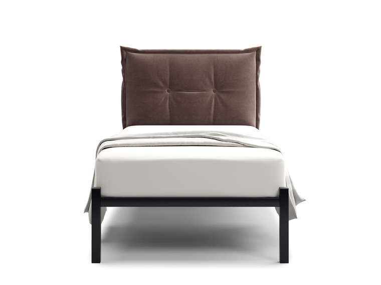 Кровать Лофт Cedrino 90х200 темно-коричневого цвета без подъемного механизма