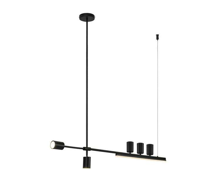 Люстра Рия черный L120 h116/86/46 GU10 5*5W+Led 12W (4000K)