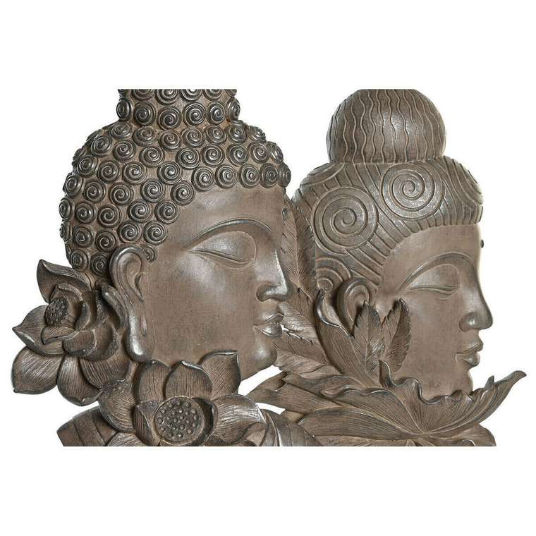 Декоративная фигура 23 x 8 x 42 cm Чёрный Коричневый Будда Восточный (2 штук)
