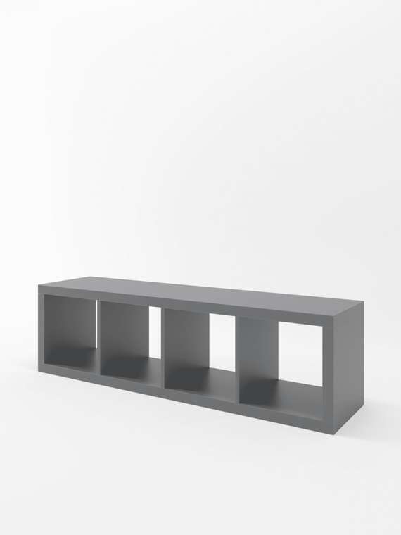 Полка Piano 4x1 серого цвета