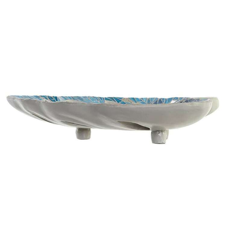 Блюдо DKD Home Decor 43 x 36 x 9 cm Синий Зеленый 45 x 36 x 9 cm Лист растения