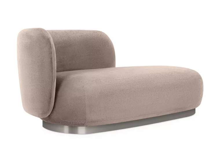 Кушетка Lucca коричневого цвета с серым основанием левая