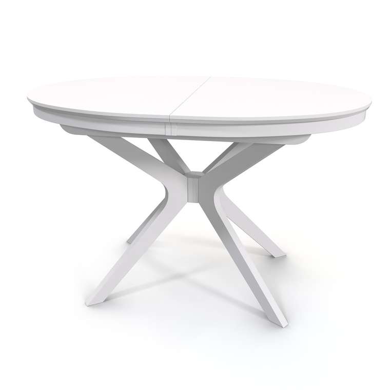 Раздвижной обеденный стол Сильвер белого цвета