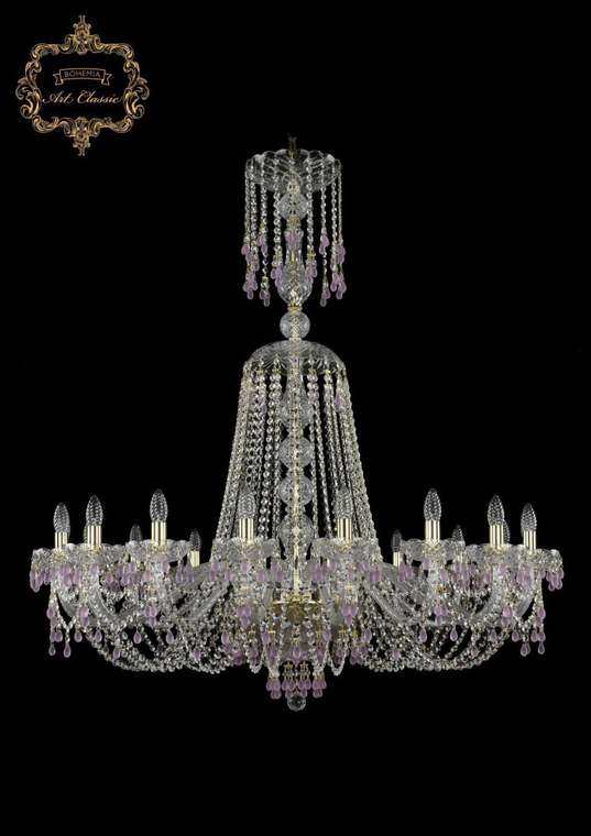 Хрустальная подвесная люстра Art Classic 45597 11.24.18.400.XL-125.Gd.V7010 подсвечник
