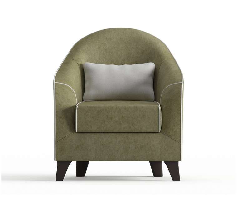 Кресло Бемоль в обивке из вельвета оливкового цвета