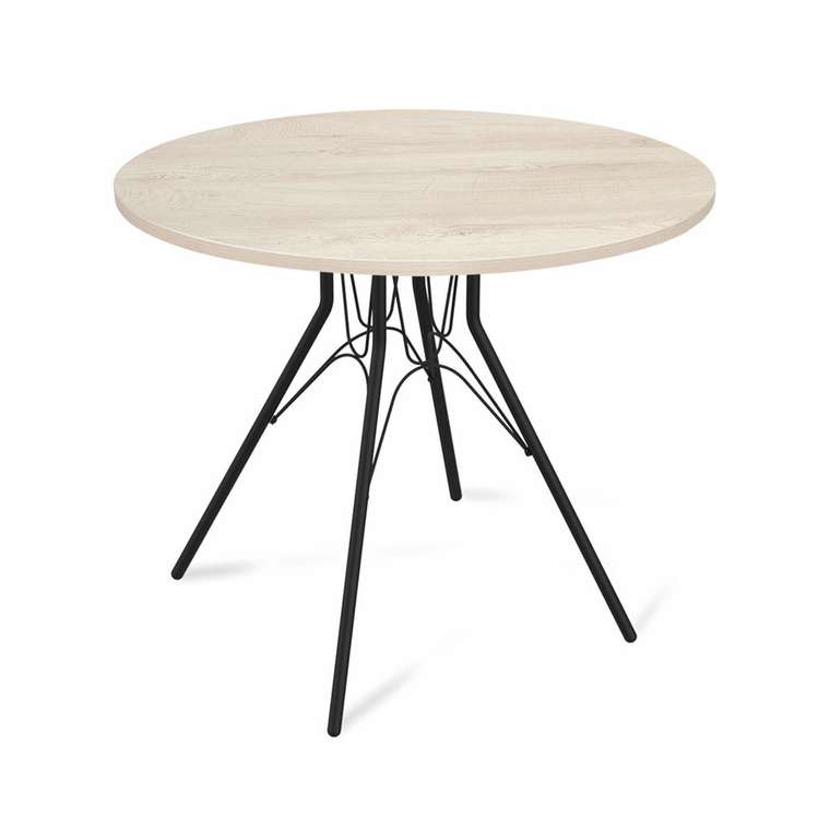 Обеденный стол круглый Francis серо-бежевого цвета