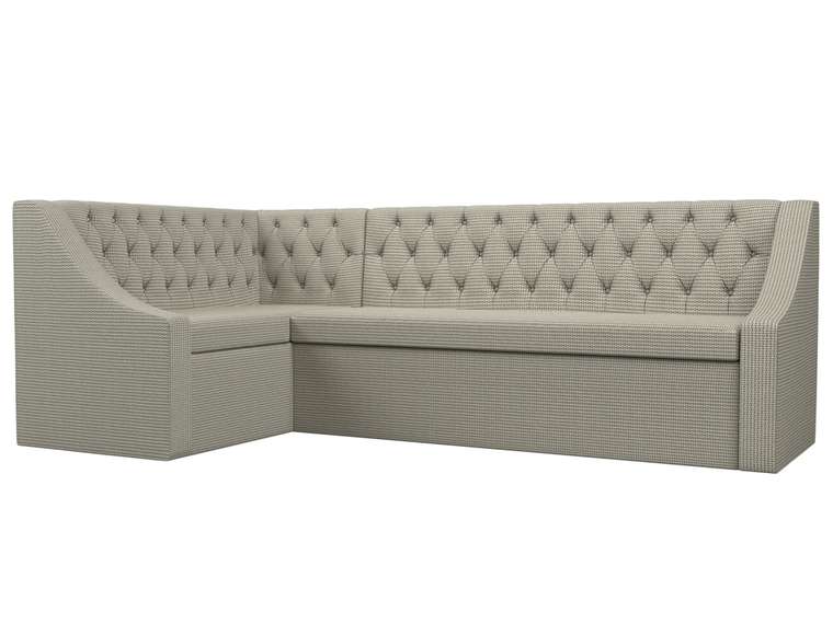 Угловой диван-кровать Мерлин серо-бежевого цвета левый угол