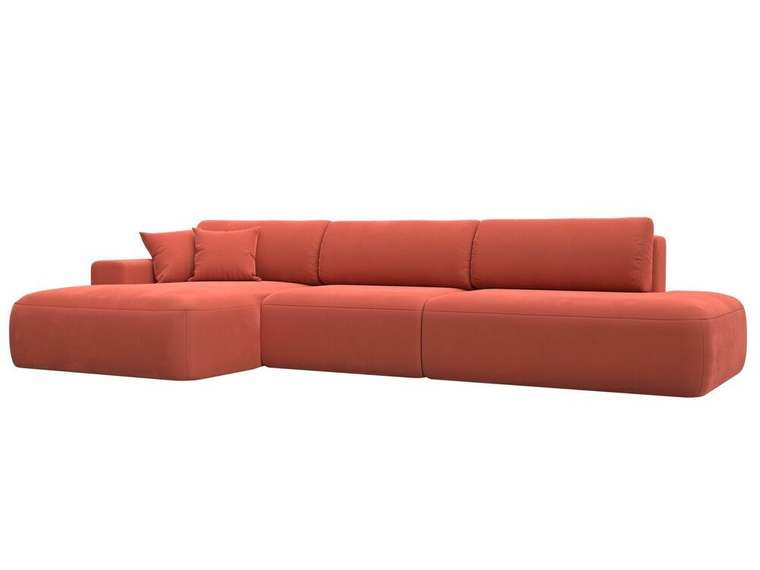 Угловой диван-кровать Лига 036 Модерн Лонг кораллового цвета левый угол