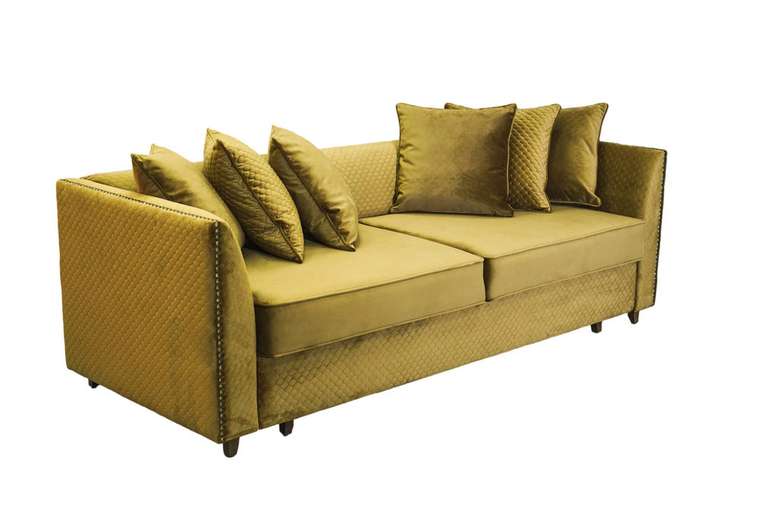 Прямой диван-кровать Сорренто желто-коричневого цвета