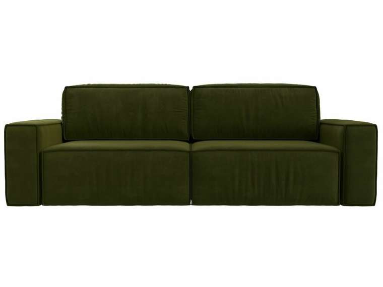Прямой диван-кровать Прага классик зеленого цвета