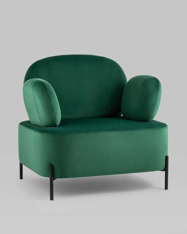 Кресло Кэнди с подлокотниками зеленого цвета