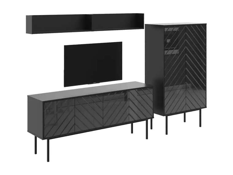 Композиция Boho 6 со стеклянным фасадом черного цвета