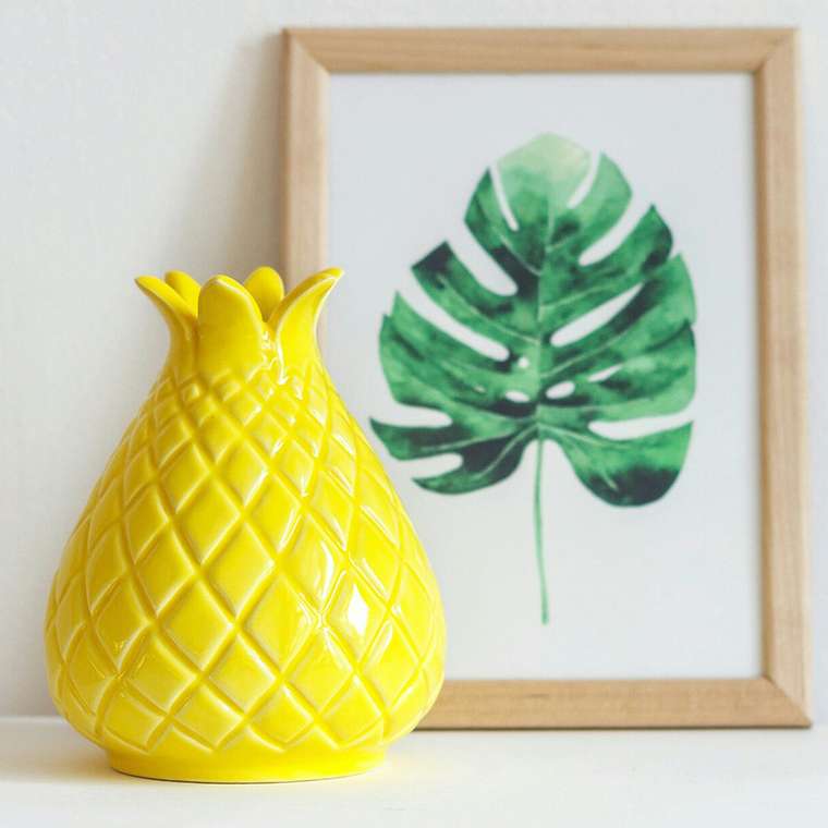 Ваза Pineapple желтого цвета